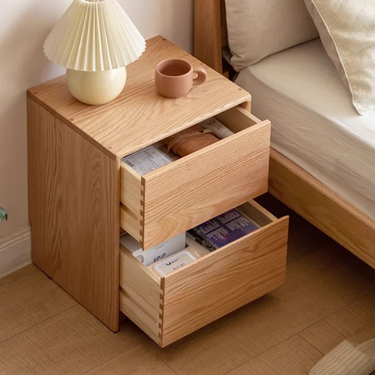 Warburg Natural Solid Oak Bedside Table - Image 4