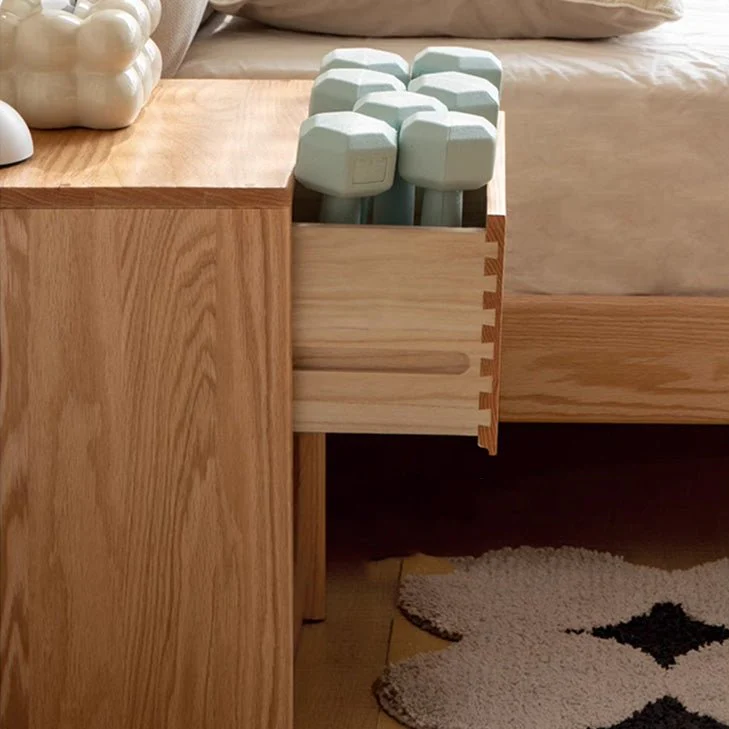 Warburg Natural Solid Oak Bedside Table - Image 5