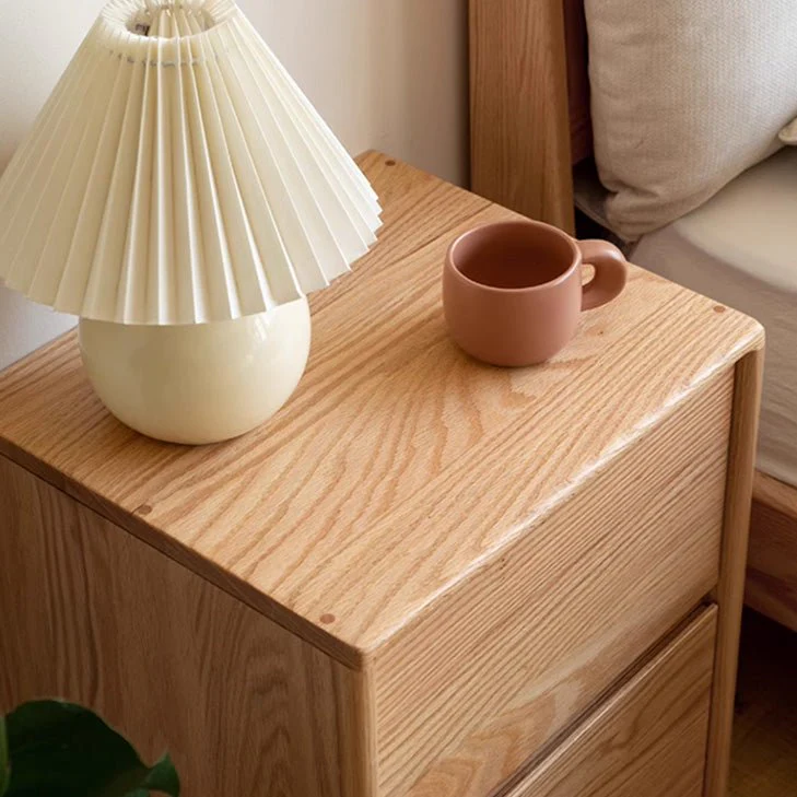 Warburg Natural Solid Oak Bedside Table - Image 6