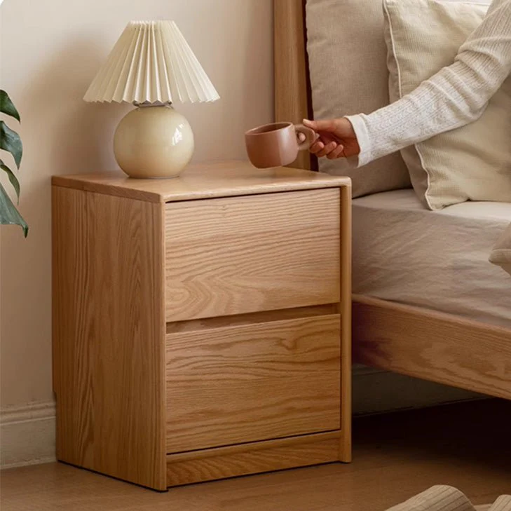 Warburg Natural Solid Oak Bedside Table - Image 7