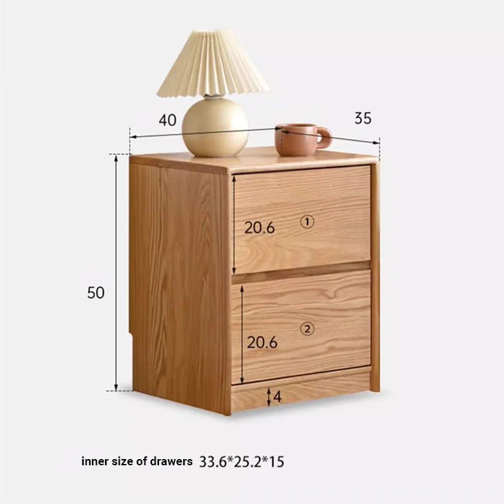 Warburg Natural Solid Oak Bedside Table - Image 9