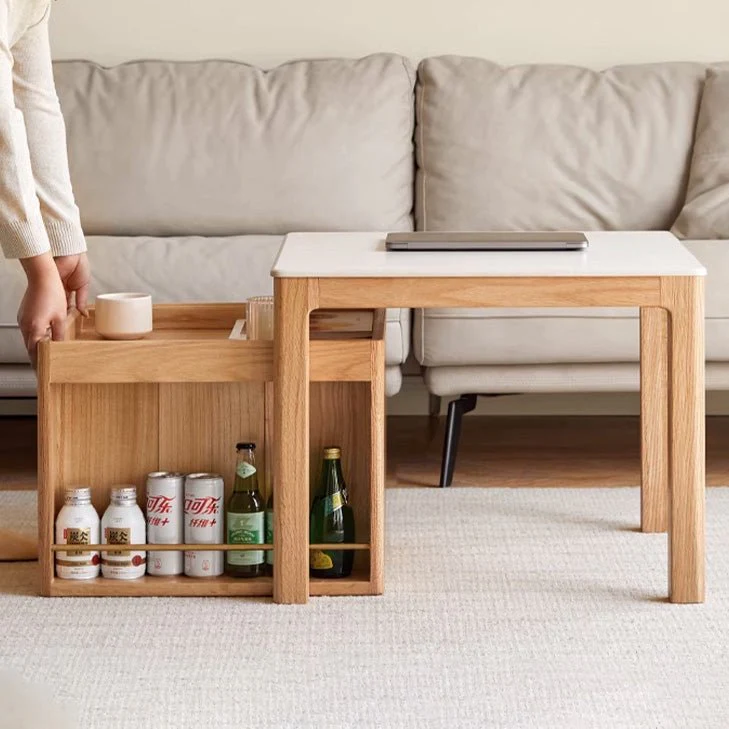 Warburg Natural Solid Oak Coffee Table Set - Image 4