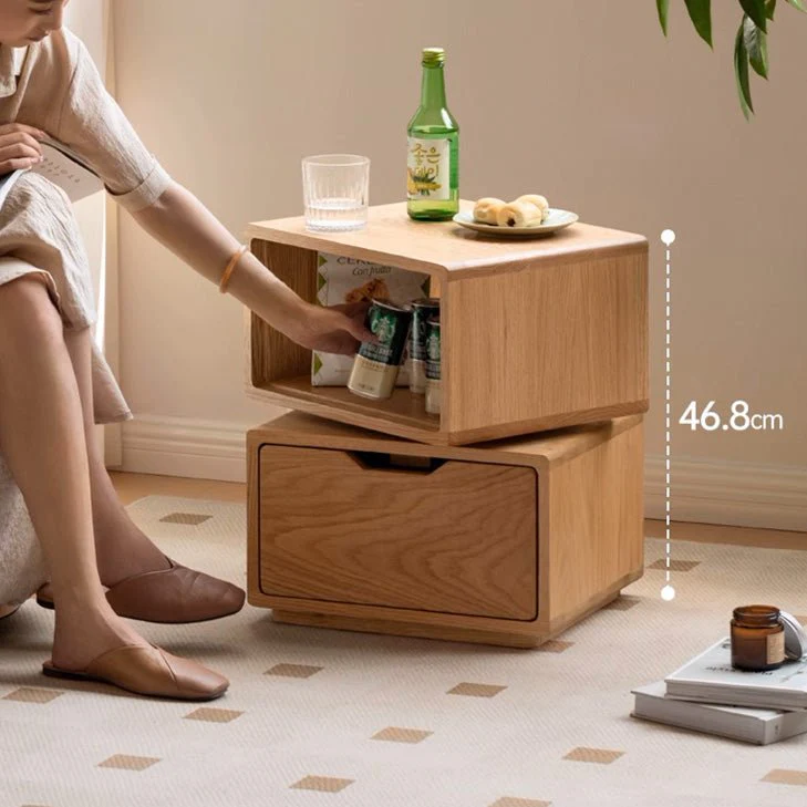Warburg Natural Solid Oak Side Table - Image 4