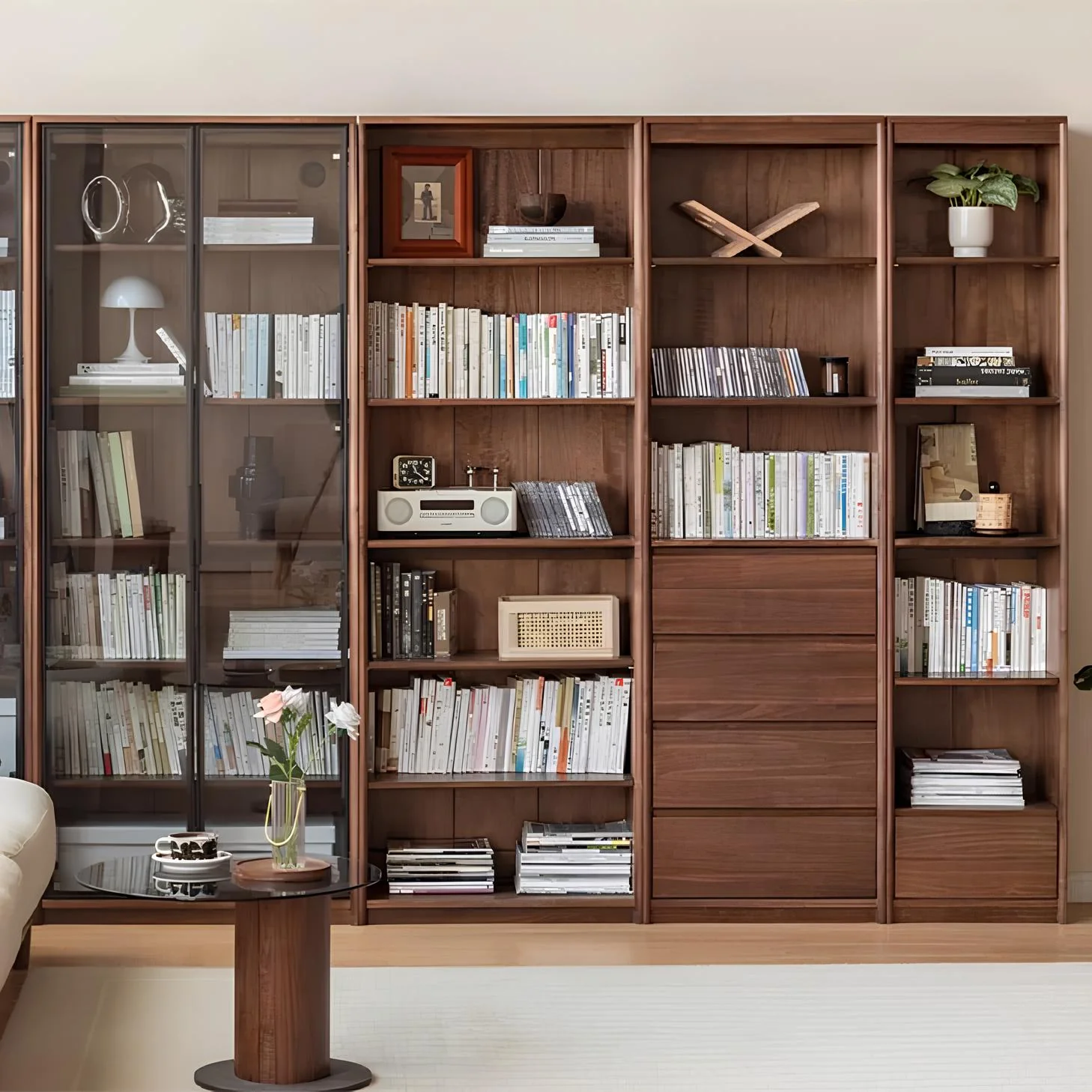 Warburg Natural Solid Walnut Bookcase - Image 2