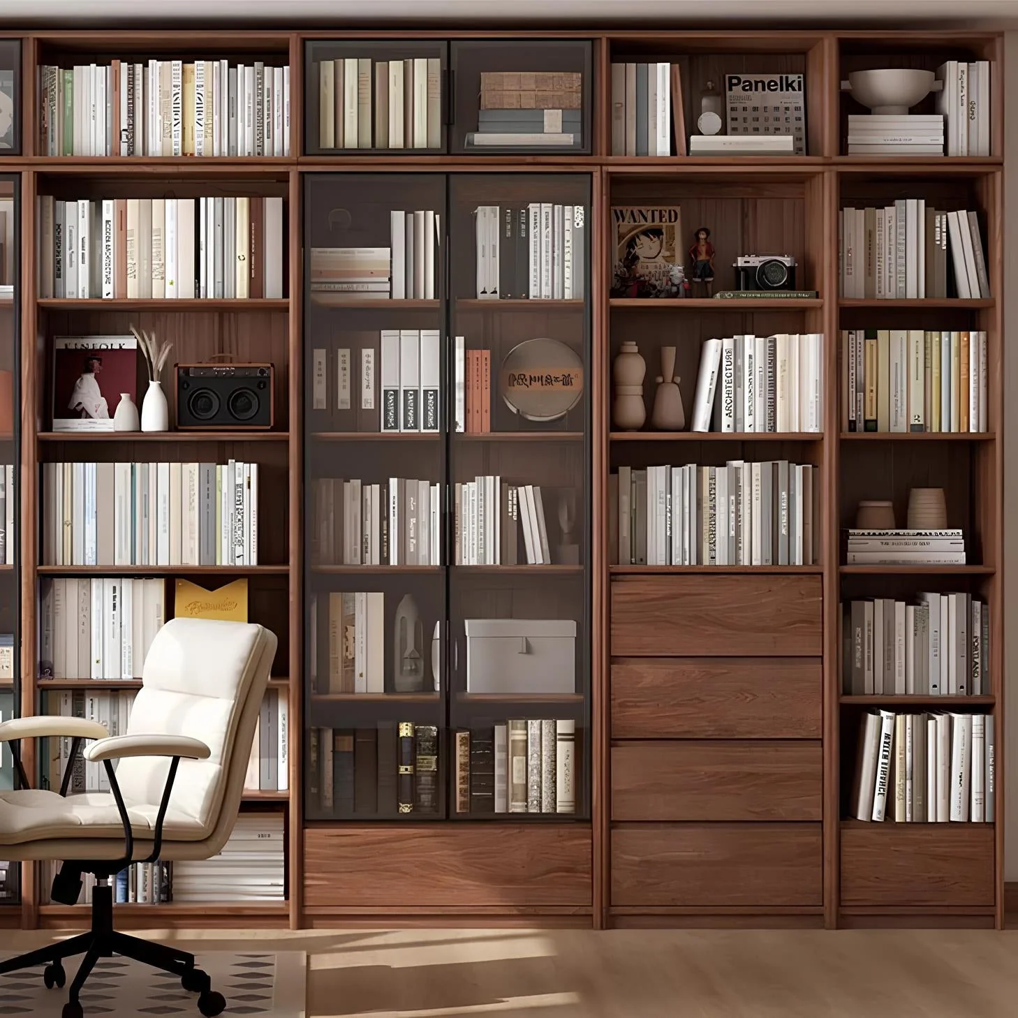 Warburg Natural Solid Walnut Bookcase - Image 3