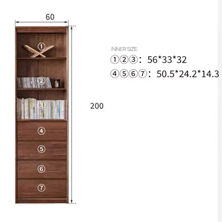 Warburg Natural Solid Walnut Bookcase - Image 8