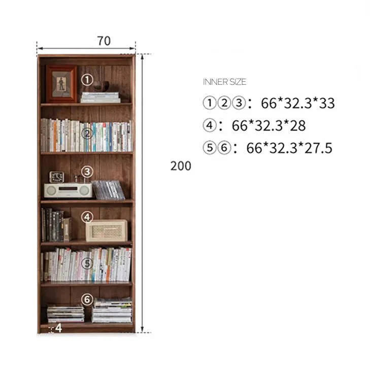 Warburg Natural Solid Walnut Bookcase - Image 9