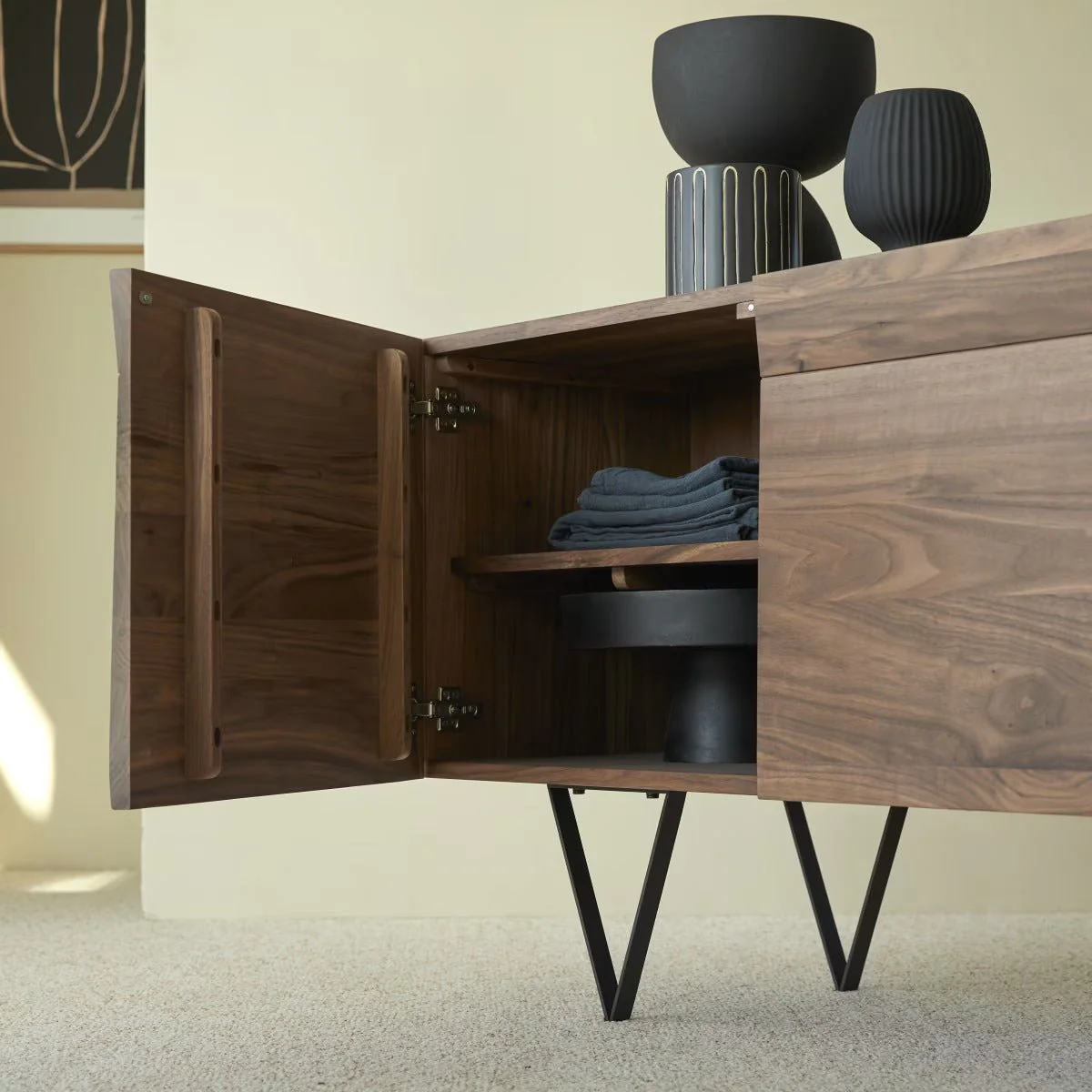 Wiltz Natural Solid Walnut Sideboard - Image 4